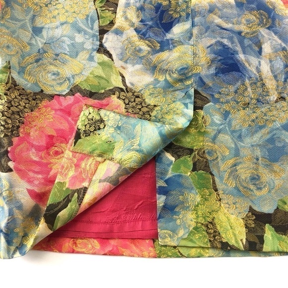 MONDI Vintage green rose jacquard floral print skirt Size 42 - Picture 8 of 13
